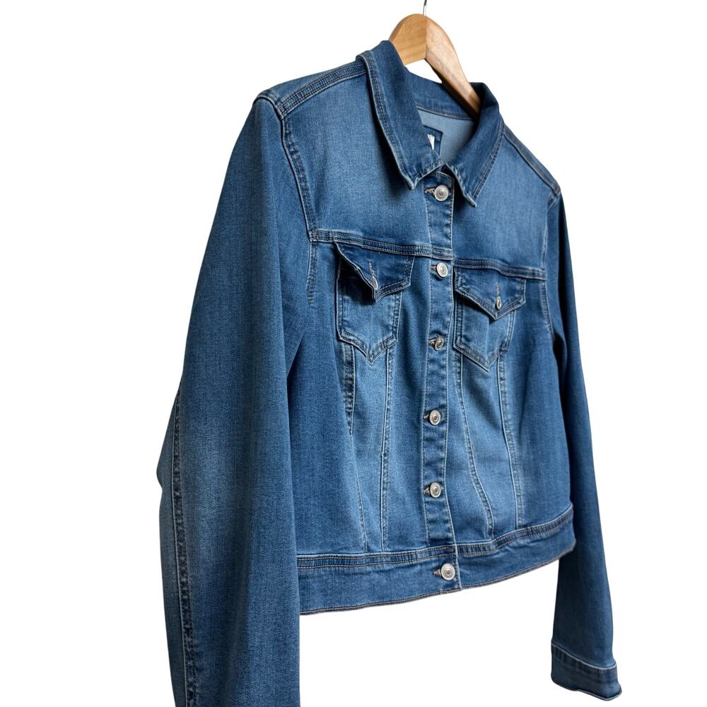 Wax Jean Classic Blue Denim Jacket Button Front Trucker Style XL - Picture 6 of 9